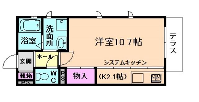 シャーメゾン春日出(1K/1階)の間取り写真