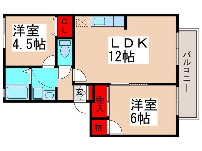 ロイヤルアネックス 弐番館(2LDK/2階)の間取り写真