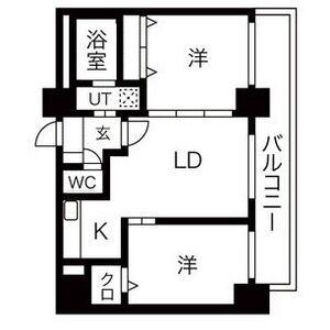 グレイスコート円山北(2LDK/7階)の間取り写真
