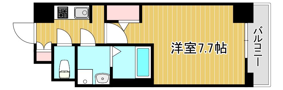 S-RESIDENCE難波イースト(1K/14階)の間取り写真