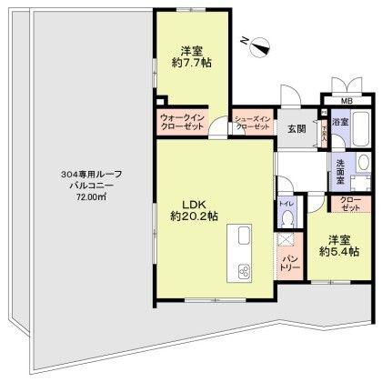THE TAKASUNA KULTURCE(2LDK/3階)の間取り写真