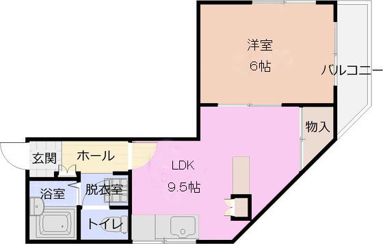 ハイツハピネス(1LDK/2階)の間取り写真