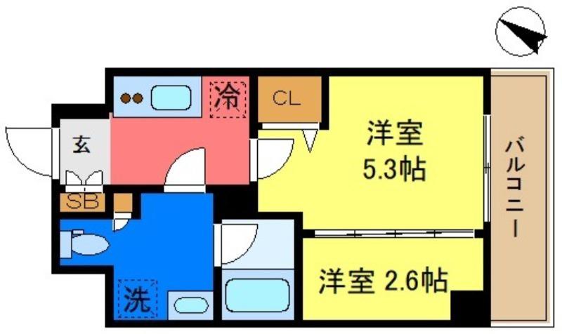 ミライズ新小岩マーロ(2K/2階)の間取り写真