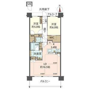 ジオ阪急総持寺(2LDK/5階)の間取り写真
