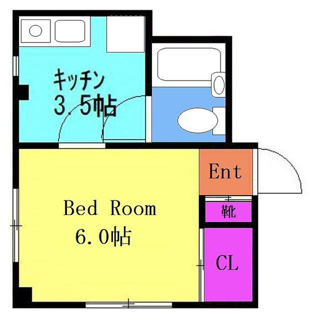 メゾン溝の口(1K/2階)の間取り写真