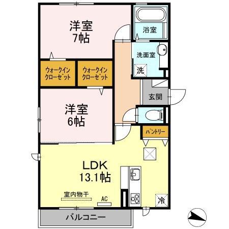 SONNEN GARTEN(2LDK/1階)の間取り写真