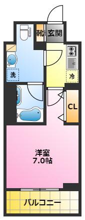 NL武蔵小杉レジデンス(1K/5階)の間取り写真