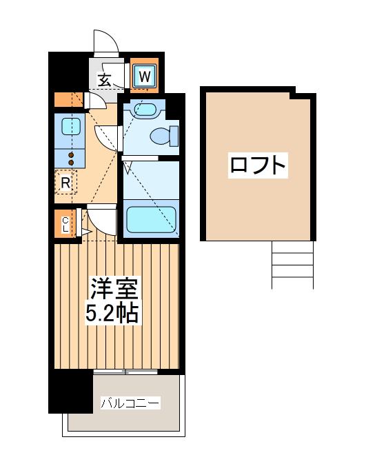 ヴェルステージ川崎(1K/12階)の間取り写真