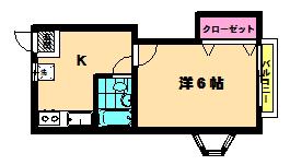 諸沢アパート(1K/2階)の間取り写真