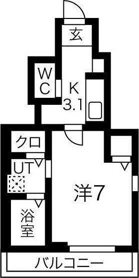 コズモ文化町(1K/1階)の間取り写真