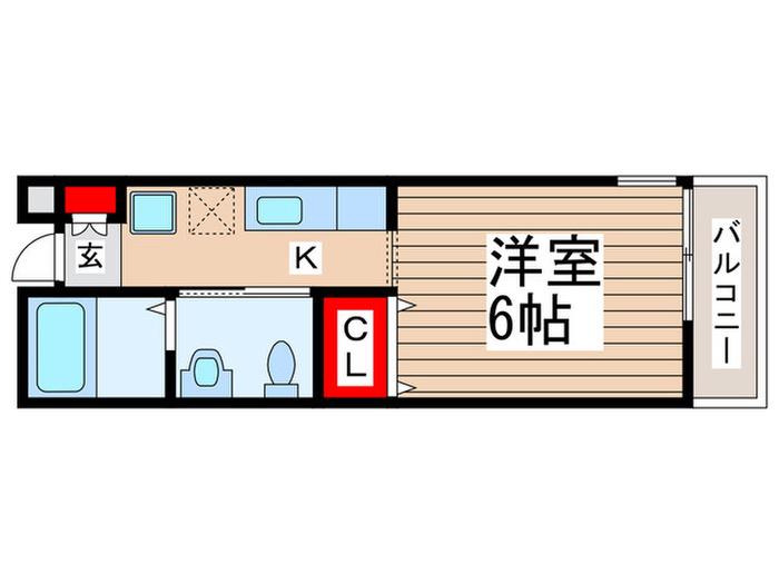 ヒューマンパレス南流山VII C棟(1K/2階)の間取り写真