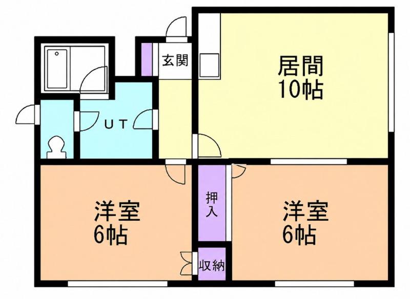 ラークヒル2・3(2LDK/3階)の間取り写真