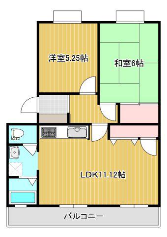 シーフロントハイツ(2LDK/3階)の間取り写真