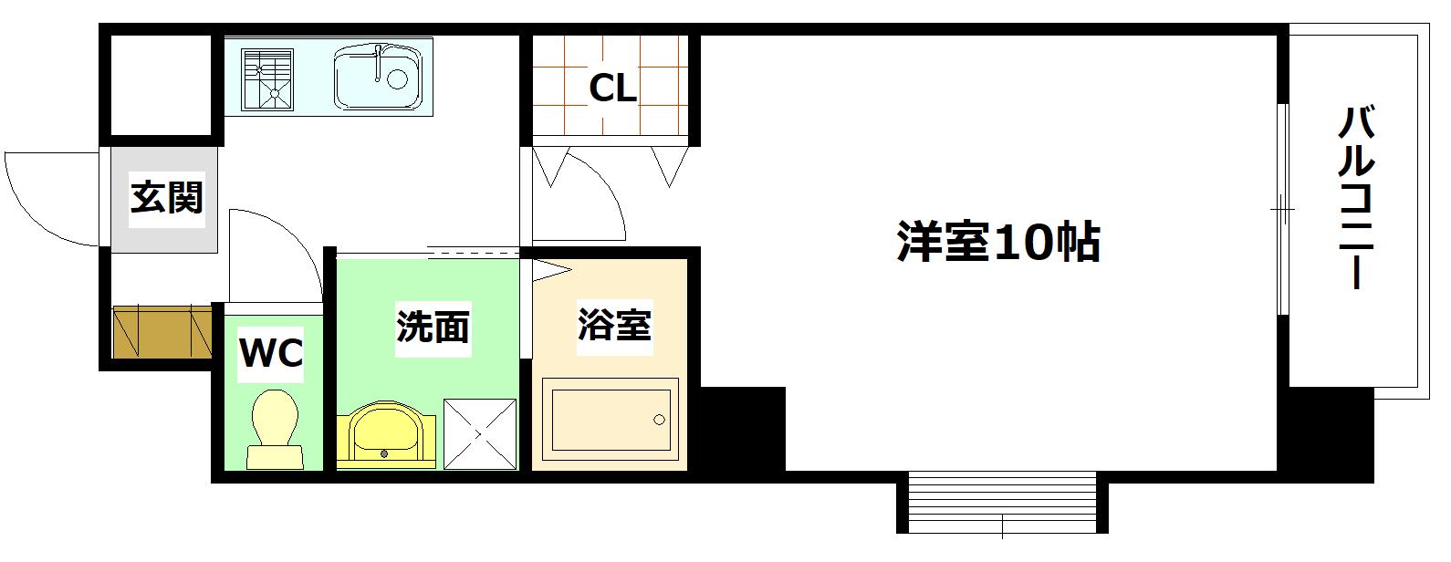 ヒルズ向洋(1K/7階)の間取り写真