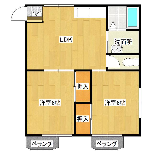 シャルマンハイツABC(2LDK/2階)の間取り写真