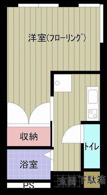 エル大江A(ワンルーム/1階)の間取り写真