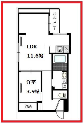 アルテカ(1LDK/4階)の間取り写真