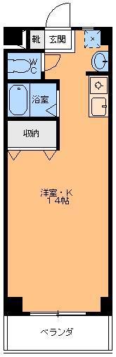 グランアルブル神田(ワンルーム/6階)の間取り写真