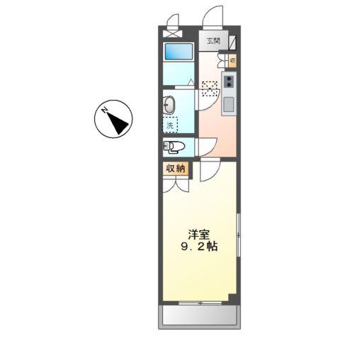 プロキオン(1K/1階)の間取り写真
