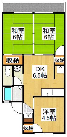 プラザハウスA(3DK/2階)の間取り写真