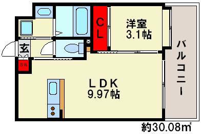 サヴォイ セントオブガーデン(1LDK/12階)の間取り写真
