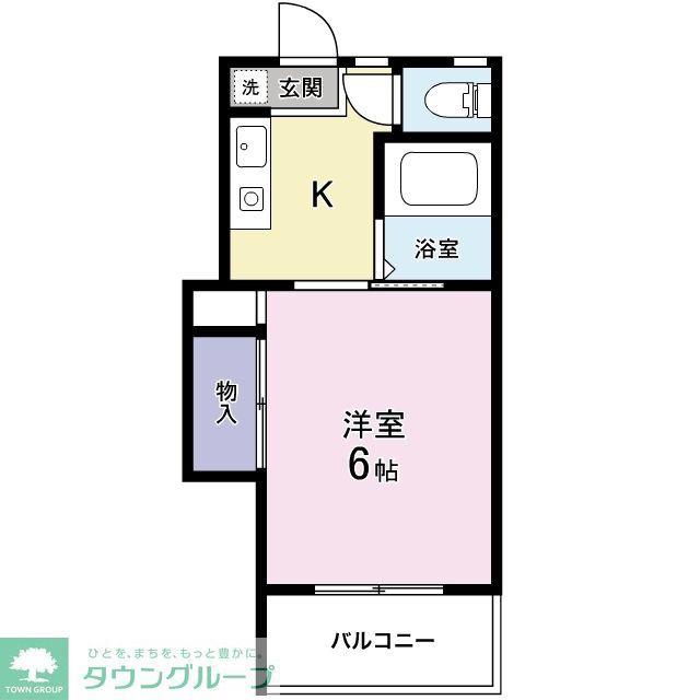 コア21(1K/1階)の間取り写真