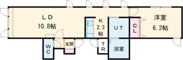 オーロラI(1LDK/1階)の間取り写真