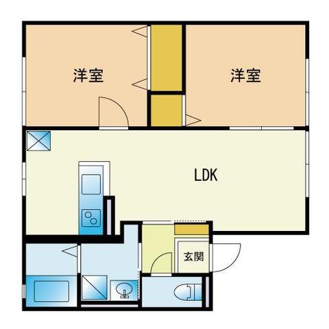アマーレ・カーサII(2LDK/2階)の間取り写真