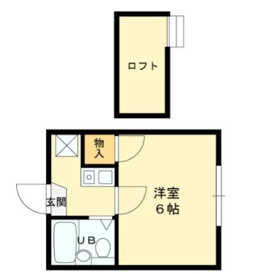 グローリィ(1K/2階)の間取り写真