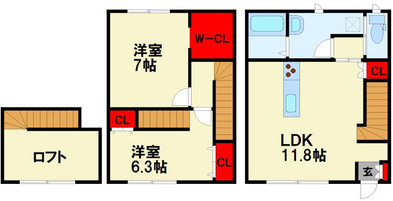 まさみ荘(2SLDK/1階)の間取り写真