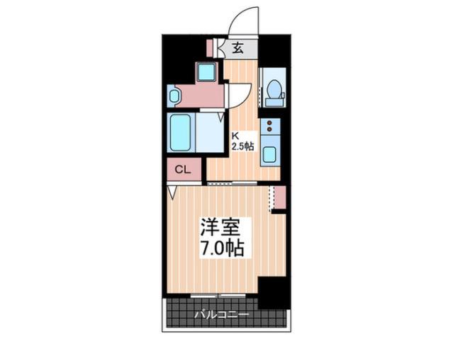 REGION(1K/6階)の間取り写真