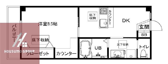 プルメリア新大阪(1DK/3階)の間取り写真