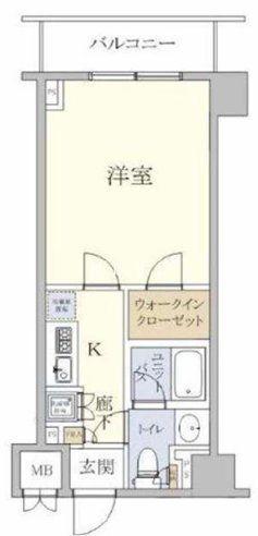 ルーブル清澄白河参番館(1K/2階)の間取り写真