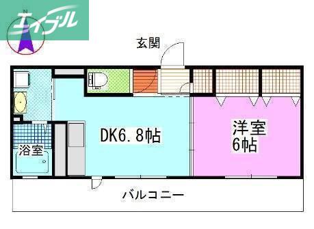 PRIER(1DK/3階)の間取り写真