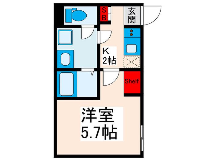 シャテロ三河島(1K/2階)の間取り写真