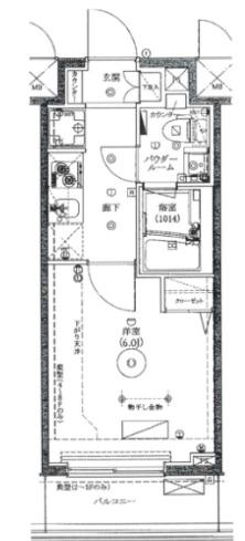 グロース西横浜(1K/8階)の間取り写真
