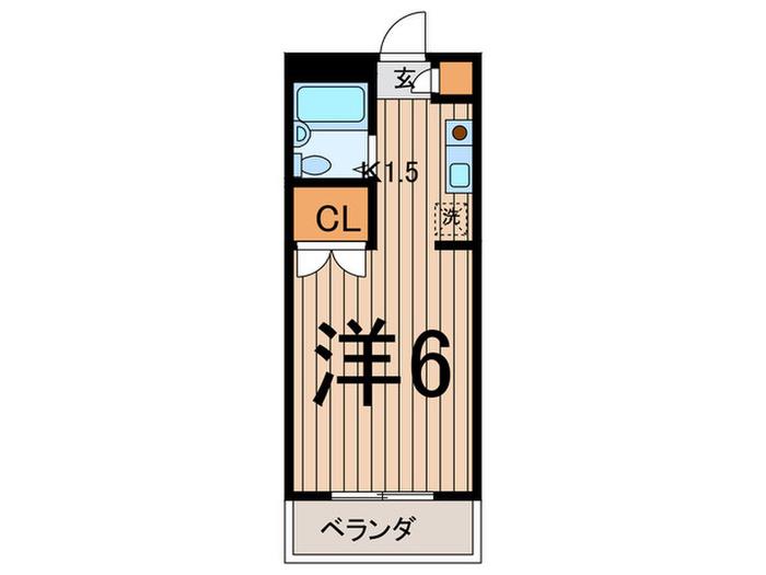 Y・Mニュータウン(1K/2階)の間取り写真