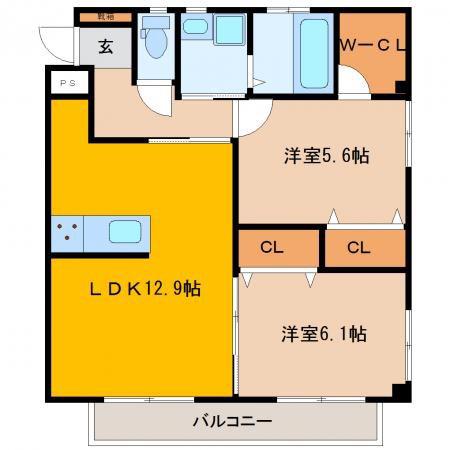 オパススリー(2LDK/2階)の間取り写真