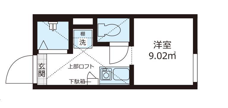 QUQURI北新宿(ワンルーム/3階)の間取り写真