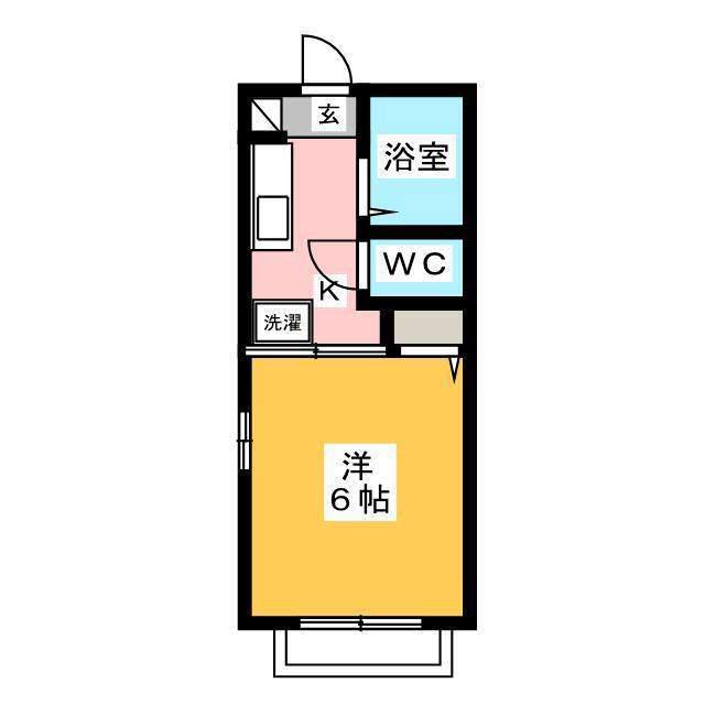 ファーストヒロ(1K/1階)の間取り写真
