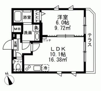 モン・シャトー新高円寺新館(1LDK/2階)の間取り写真