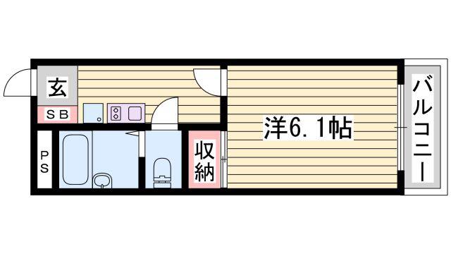 グランパレス宮上(1K/1階)の間取り写真