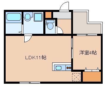 SANBATH HAKOZAKI(1LDK/3階)の間取り写真
