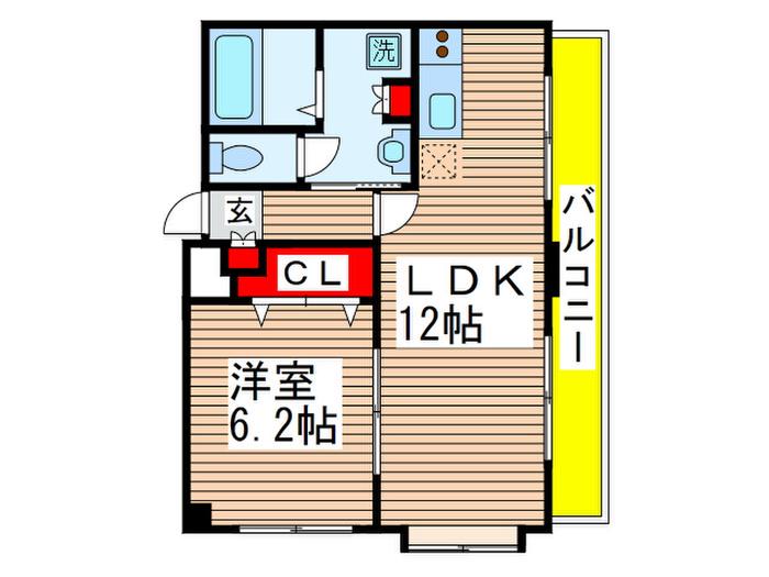 YK.BLD(1LDK/4階)の間取り写真