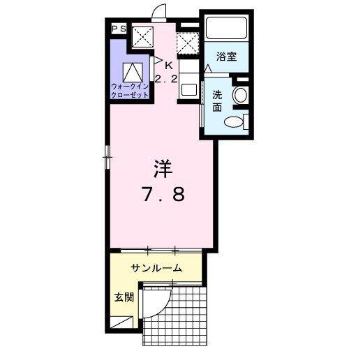 エトワール(ワンルーム/1階)の間取り写真