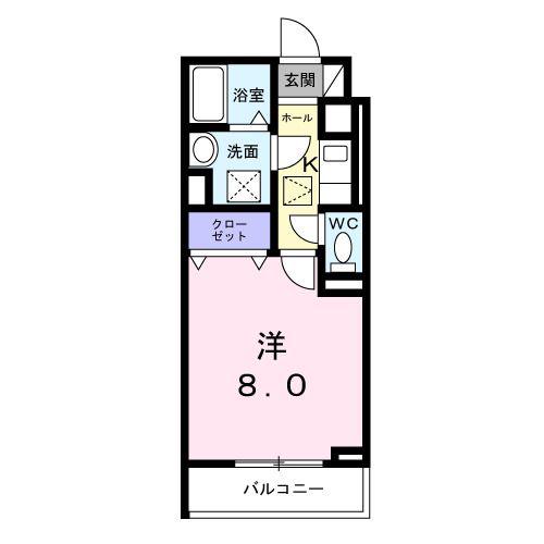 クレタ大山金井町(1K/1階)の間取り写真