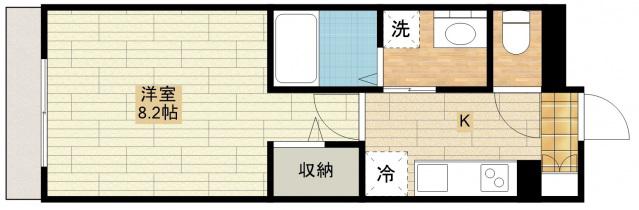 シエル 106(1K/1階)の間取り写真