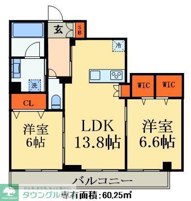 EDEL HEIM(2LDK/2階)の間取り写真