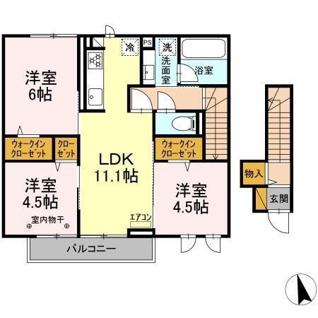 テラス リバプール(3LDK/2階)の間取り写真