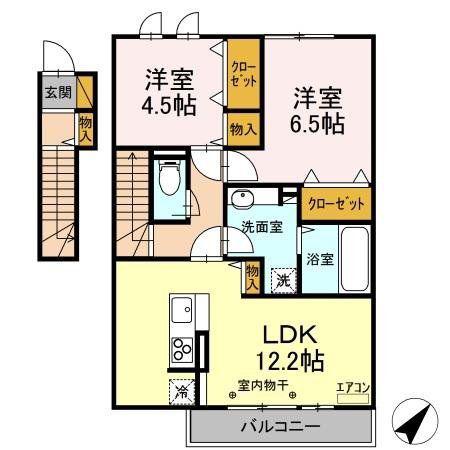 ボナール15(2LDK/2階)の間取り写真